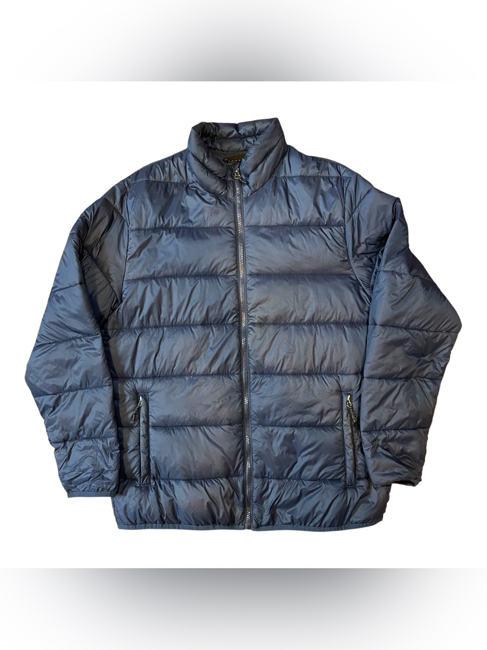 Swiss Tech Puffer Jacket Mens M Dark Navy Quilted Lightweight Inside Pockets